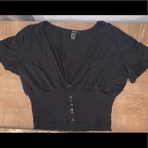 Forever 21 Low Cut Button Top